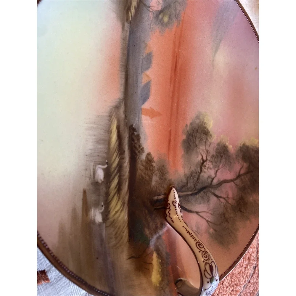vintage, hand-painted porcelain plate, from the Noritake Lusterware collection